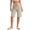 imageG Gradual Womens Bermuda Shorts 11quot Knee Length Long Comfy Drawstring Walking Shorts for Women with Deep PocketsKhaki