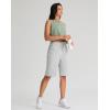 imageG Gradual Womens Bermuda Shorts 11quot Knee Length Long Comfy Drawstring Walking Shorts for Women with Deep PocketsLight Grey