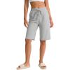 imageG Gradual Womens Bermuda Shorts 11quot Knee Length Long Comfy Drawstring Walking Shorts for Women with Deep PocketsLight Grey