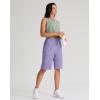 imageG Gradual Womens Bermuda Shorts 11quot Knee Length Long Comfy Drawstring Walking Shorts for Women with Deep PocketsLight Purple