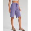 imageG Gradual Womens Bermuda Shorts 11quot Knee Length Long Comfy Drawstring Walking Shorts for Women with Deep PocketsLight Purple