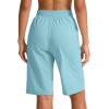 imageG Gradual Womens Bermuda Shorts 11quot Knee Length Long Comfy Drawstring Walking Shorts for Women with Deep PocketsZ Blue