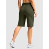 imageG Gradual Womens Bermuda Shorts 12quot Knee Length with Pockets High Waisted Stretch Long Shorts for Women Casual WalkingArmy Green