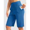 imageG Gradual Womens Bermuda Shorts 12quot Knee Length with Pockets High Waisted Stretch Long Shorts for Women Casual WalkingBlue