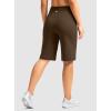 imageG Gradual Womens Bermuda Shorts 12quot Knee Length with Pockets High Waisted Stretch Long Shorts for Women Casual WalkingBrown