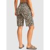 imageG Gradual Womens Bermuda Shorts 12quot Knee Length with Pockets High Waisted Stretch Long Shorts for Women Casual WalkingBrown Leopard