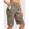 imageG Gradual Womens Bermuda Shorts 12quot Knee Length with Pockets High Waisted Stretch Long Shorts for Women Casual WalkingBrown Leopard
