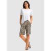 imageG Gradual Womens Bermuda Shorts 12quot Knee Length with Pockets High Waisted Stretch Long Shorts for Women Casual WalkingBrown Leopard