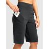 imageG Gradual Womens Bermuda Shorts 12quot Knee Length with Pockets High Waisted Stretch Long Shorts for Women Casual WalkingCharcoal