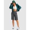 imageG Gradual Womens Bermuda Shorts 12quot Knee Length with Pockets High Waisted Stretch Long Shorts for Women Casual WalkingDark Grey