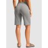imageG Gradual Womens Bermuda Shorts 12quot Knee Length with Pockets High Waisted Stretch Long Shorts for Women Casual WalkingLight Grey