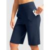 imageG Gradual Womens Bermuda Shorts 12quot Knee Length with Pockets High Waisted Stretch Long Shorts for Women Casual WalkingNavy