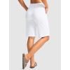 imageG Gradual Womens Bermuda Shorts 12quot Knee Length with Pockets High Waisted Stretch Long Shorts for Women Casual WalkingWhite
