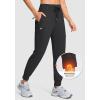 imageG Gradual Womens Fleece Lined Joggers Hiking Pants 4 Zipper Pockets High Waisted Water Resistant Winter Running SweatpantsBlack