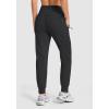 imageG Gradual Womens Fleece Lined Joggers Hiking Pants 4 Zipper Pockets High Waisted Water Resistant Winter Running SweatpantsBlack