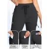 imageG Gradual Womens Fleece Lined Joggers Hiking Pants 4 Zipper Pockets High Waisted Water Resistant Winter Running SweatpantsBlack