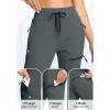 imageG Gradual Womens Fleece Lined Joggers Hiking Pants 4 Zipper Pockets High Waisted Water Resistant Winter Running SweatpantsDark Grey