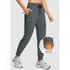 imageG Gradual Womens Fleece Lined Joggers Hiking Pants 4 Zipper Pockets High Waisted Water Resistant Winter Running SweatpantsDark Grey