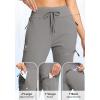 imageG Gradual Womens Fleece Lined Joggers Hiking Pants 4 Zipper Pockets High Waisted Water Resistant Winter Running SweatpantsLight Grey