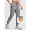 imageG Gradual Womens Fleece Lined Joggers Hiking Pants 4 Zipper Pockets High Waisted Water Resistant Winter Running SweatpantsLight Grey