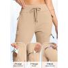 imageG Gradual Womens Fleece Lined Joggers Hiking Pants 4 Zipper Pockets High Waisted Water Resistant Winter Running SweatpantsLight Khaki