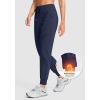 imageG Gradual Womens Fleece Lined Joggers Hiking Pants 4 Zipper Pockets High Waisted Water Resistant Winter Running SweatpantsNavy