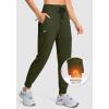 imageG Gradual Womens Fleece Lined Joggers Hiking Pants 4 Zipper Pockets High Waisted Water Resistant Winter Running SweatpantsOlive Green