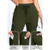 imageG Gradual Womens Fleece Lined Joggers Hiking Pants 4 Zipper Pockets High Waisted Water Resistant Winter Running SweatpantsOlive Green