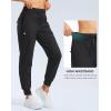 imageG Gradual Womens Fleece Lined Joggers Water Resistant Hiking Pants High Waisted Winter Thermal Sweatpants 3 Zipper PocketsBlack