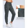 imageG Gradual Womens Fleece Lined Joggers Water Resistant Hiking Pants High Waisted Winter Thermal Sweatpants 3 Zipper PocketsDark Grey