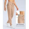 imageG Gradual Womens Fleece Lined Joggers Water Resistant Hiking Pants High Waisted Winter Thermal Sweatpants 3 Zipper PocketsKhaki