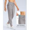 imageG Gradual Womens Fleece Lined Joggers Water Resistant Hiking Pants High Waisted Winter Thermal Sweatpants 3 Zipper PocketsLight Grey