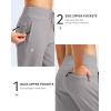 imageG Gradual Womens Fleece Lined Joggers Water Resistant Hiking Pants High Waisted Winter Thermal Sweatpants 3 Zipper PocketsLight Grey