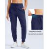 imageG Gradual Womens Fleece Lined Joggers Water Resistant Hiking Pants High Waisted Winter Thermal Sweatpants 3 Zipper PocketsNavy