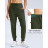 imageG Gradual Womens Fleece Lined Joggers Water Resistant Hiking Pants High Waisted Winter Thermal Sweatpants 3 Zipper PocketsOlive
