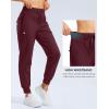 imageG Gradual Womens Fleece Lined Joggers Water Resistant Hiking Pants High Waisted Winter Thermal Sweatpants 3 Zipper PocketsWine