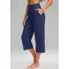 imageG Gradual Womens Wide Leg Capri Pants with Pockets Tummy Control High Waist Yoga Dress Crop Pants for WomenNavyS