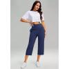 imageG Gradual Womens Wide Leg Capri Pants with Pockets Tummy Control High Waist Yoga Dress Crop Pants for WomenNavyS