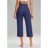 imageG Gradual Womens Wide Leg Capri Pants with Pockets Tummy Control High Waist Yoga Dress Crop Pants for WomenNavyS