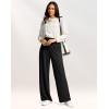 imageG Gradual Womens Wide Leg Pants High Waisted Waffle Knit Business Casual Slacks 2025 Office Dress Trousers Pants for WomenBlack