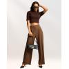 imageG Gradual Womens Wide Leg Pants High Waisted Waffle Knit Business Casual Slacks 2025 Office Dress Trousers Pants for WomenDress Trousers Pants for WomenChocolate BrownXL