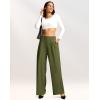 imageG Gradual Womens Wide Leg Pants High Waisted Waffle Knit Business Casual Slacks 2025 Office Dress Trousers Pants for WomenEstate Green