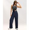 imageG Gradual Womens Wide Leg Pants High Waisted Waffle Knit Business Casual Slacks 2025 Office Dress Trousers Pants for WomenNavy