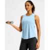 imageG Gradual Workout Tank Top for Women Sleeveless Athletic Yoga Tops High Neck Quick Dry Running Tennis Sports Shirts for WomenBlue Linen