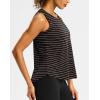 imageG Gradual Workout Tank Top for Women Sleeveless Athletic Yoga Tops High Neck Quick Dry Running Tennis Sports Shirts for WomenWhite Stripe