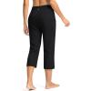 imageG Gradual Yoga Capri Pants for Women with Pockets High Waist Capris Leggings Tummy Control Straight Workout Summer Crop PantsBlack