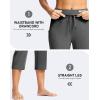 imageG Gradual Yoga Capri Pants for Women with Pockets High Waist Capris Leggings Tummy Control Straight Workout Summer Crop PantsCharcoal