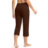 imageG Gradual Yoga Capri Pants for Women with Pockets High Waist Capris Leggings Tummy Control Straight Workout Summer Crop PantsEspresso