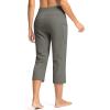 imageG Gradual Yoga Capri Pants for Women with Pockets High Waist Capris Leggings Tummy Control Straight Workout Summer Crop PantsLight Grey