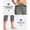imageG Gradual Yoga Capri Pants for Women with Pockets High Waist Capris Leggings Tummy Control Straight Workout Summer Crop PantsLight Grey